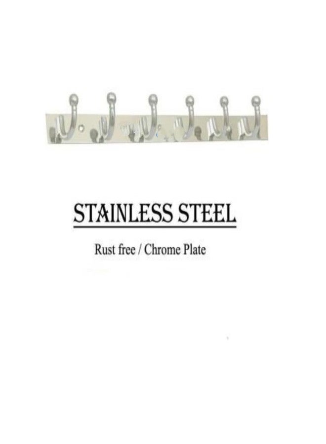 BATHONIX Vintage Hanger Stainless Steel 6 Pin Cloth Hanger Wall Mounted (Pack of 2) - Image 2