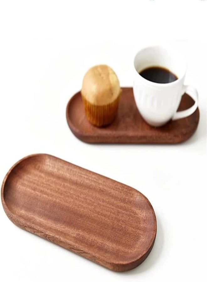 Linwnil 6 Pack Solid Wood Serving Platters and Trays of Natural Wood with Edge,Rectangular Avoid Sliding and Spilling Food (Walnut Trays x 6Pack) - Image 4