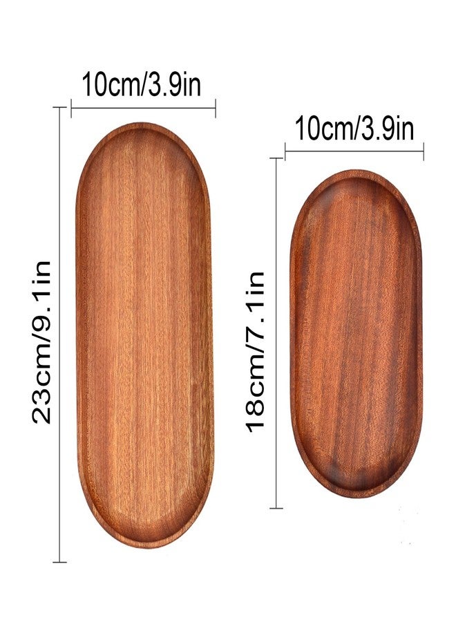 Linwnil 6 Pack Solid Wood Serving Platters and Trays of Natural Wood with Edge,Rectangular Avoid Sliding and Spilling Food (Walnut Trays x 6Pack) - Image 3