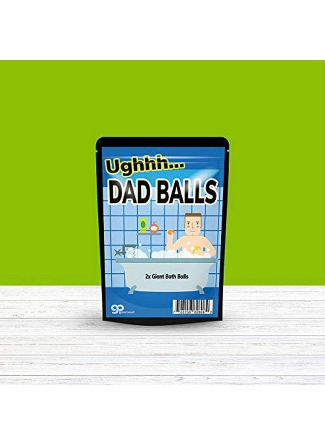 Dad Balls Bath Bombs Funny Dad In Bath Design Xl Bath Fizzers For Men Black And Blue Marbled Handcrafted 2 Pk