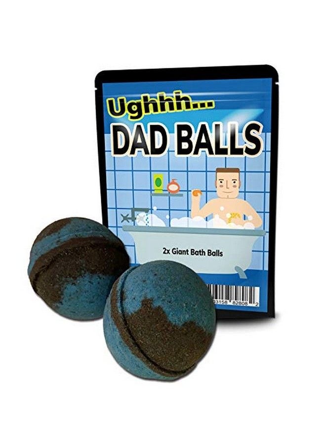 Dad Balls Bath Bombs Funny Dad In Bath Design Xl Bath Fizzers For Men Black And Blue Marbled Handcrafted 2 Pk