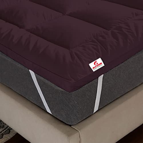ACHIR 500 GSM Super Soft Polycotton Microfiber Mattress Topper/Padding for Soft and Comfortable Sleep-Wine, (Single Size, 36"X78"Inch, 3Ft X 6.5Ft) - Image 2