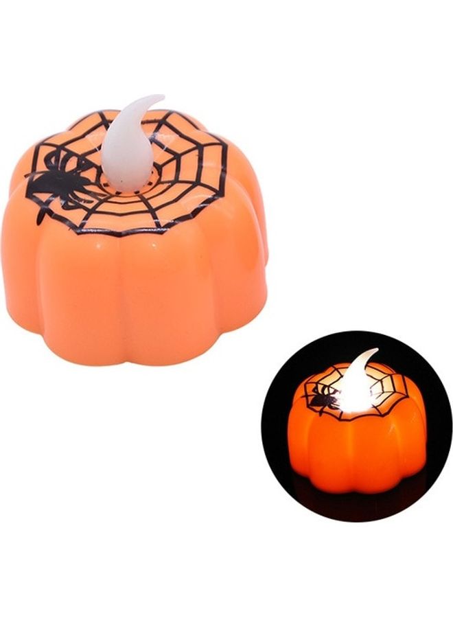 NIBEMINENT 4-Piece LED Flameless Pumpkin Candle Light Orange 4.8x2.7cm