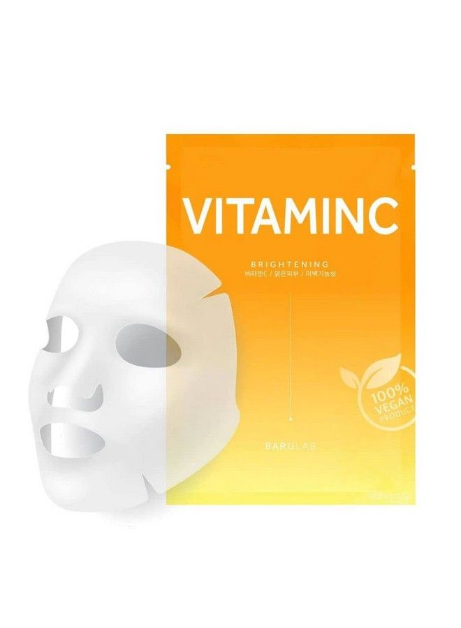Barulab Vitamin C Sheet Mask With Serum; Intense Hydrating And Brightening Face Mask ; Korean Sheet Mask For Face;Men & Women ;23 Ml (1 Qty)  - Image 4