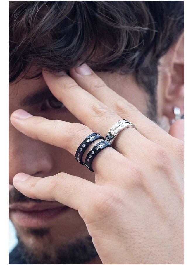 MONACO - APM Monaco Black Smile Morse Code Ring - Image 1