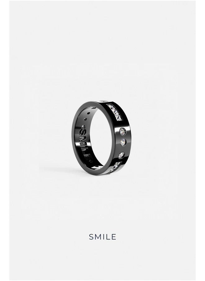 MONACO - APM Monaco Black Smile Morse Code Ring - Image 1