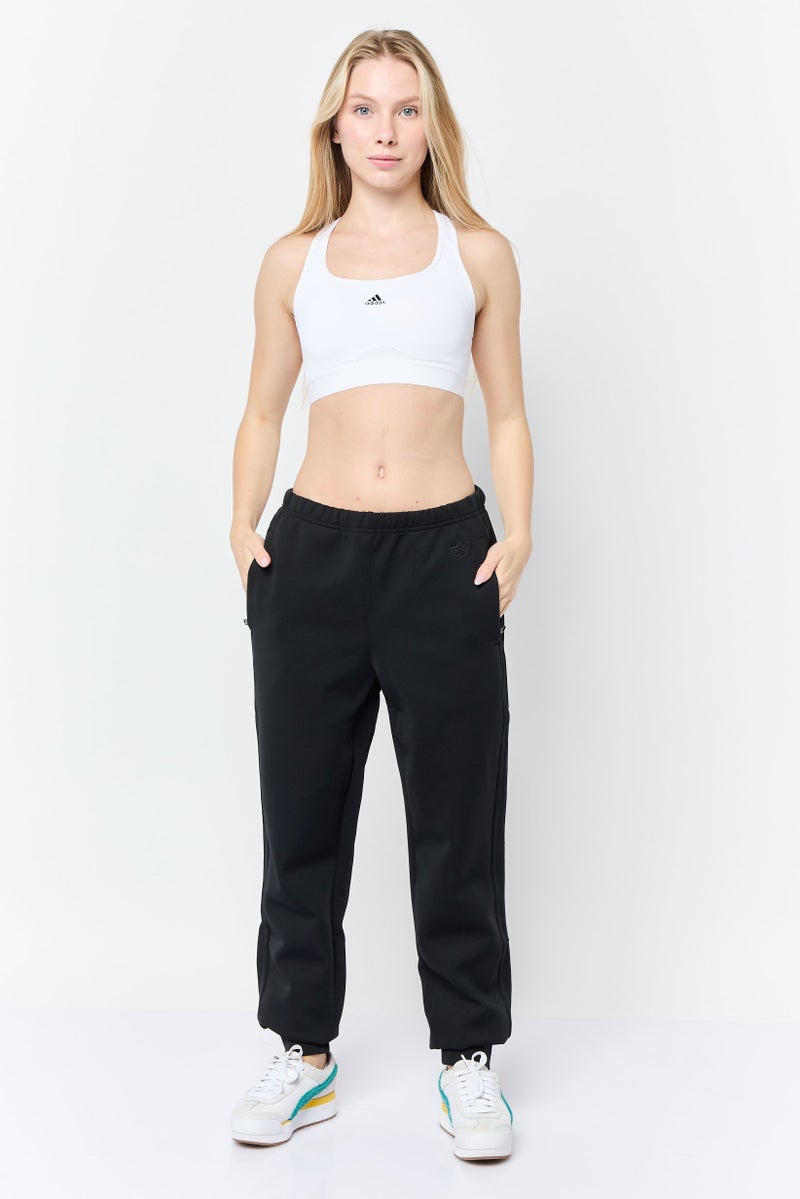 adidas Originals Women Slim Fit Drawstring Training Track Pants, Black  - Image 3