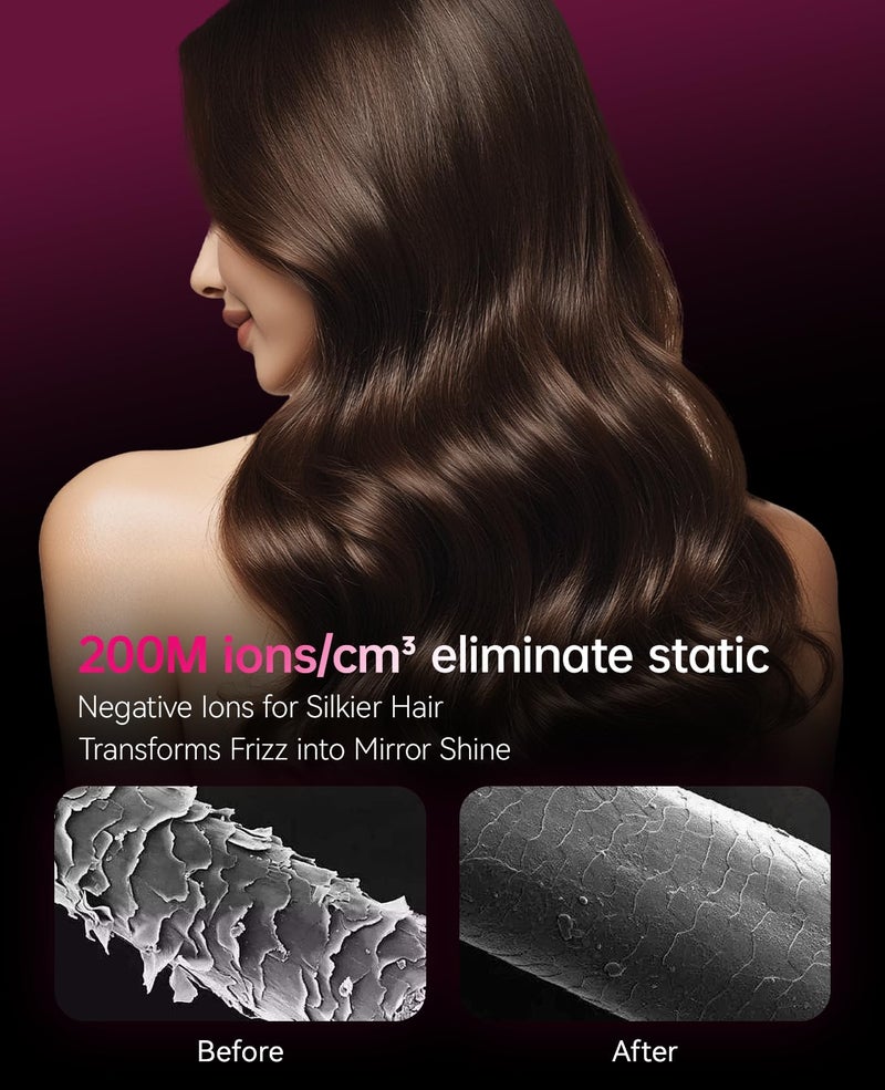 Confu Ionic Blow Dryer 1600W  Portable Lightweight Fast Drying Negative Ion Hairdryer Blowdryer  3 Heat Settings & Infinity Speed  With Diffuser And Concentrator Nozzle For Home & Travel - Image 4