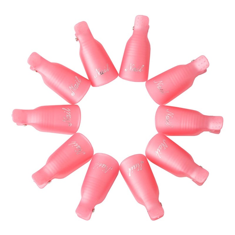 KINGMAS 10 Pcs Gel Nail Polish Remover Clips, Plastic Acrylic Nail Art Remover Soak Off Wrap Cleaner Cap Clip - Image 2
