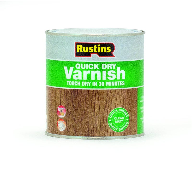 Rustins Quick Dry Varnish 1L - Touch Dry in 30 Minutes - Clear Matt Finish - Image 1