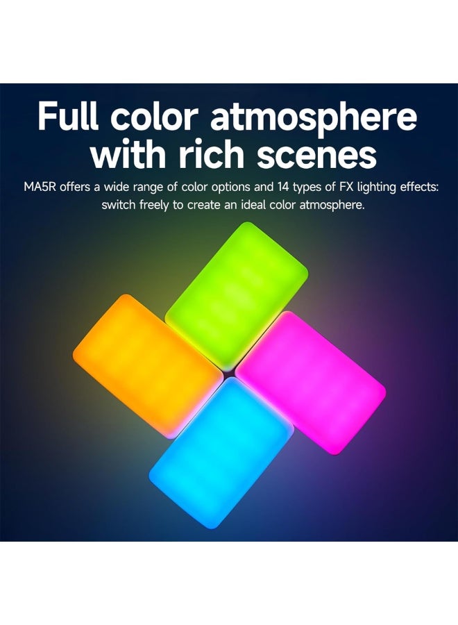 Godox Godox MA5R Magnetic RGB Selfie Light & Power Bank – Full Color Fill Light with 14 FX Modes, 1800K–10000K CCT, CRI95+, APP/NFC Control, USB-C Rechargeable, Compatible with iPhone & Android - Image 3