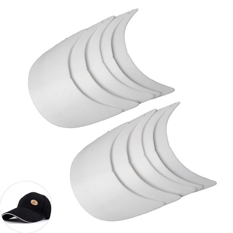 ArrErr 10 Baseball Cap Visor Insert Shape Plastic Stand Tennis Hat Brim Replacement Liner Shaper for Unisex DIY Repair Hand Craft Sewing Caps Making Supplies Accessories White - Image 1