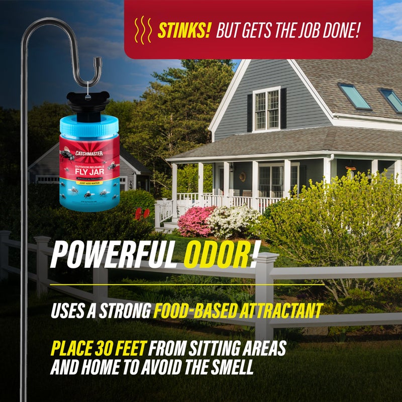 Catchmaster Reusable Fly Trap Outdoor Jar Refill 3-Pack Food-Based Lure, Bug Catcher and Flying Insect Trap Natural Attractant Refill for Pest Control, Bulk Fly Traps Attractant - Image 5