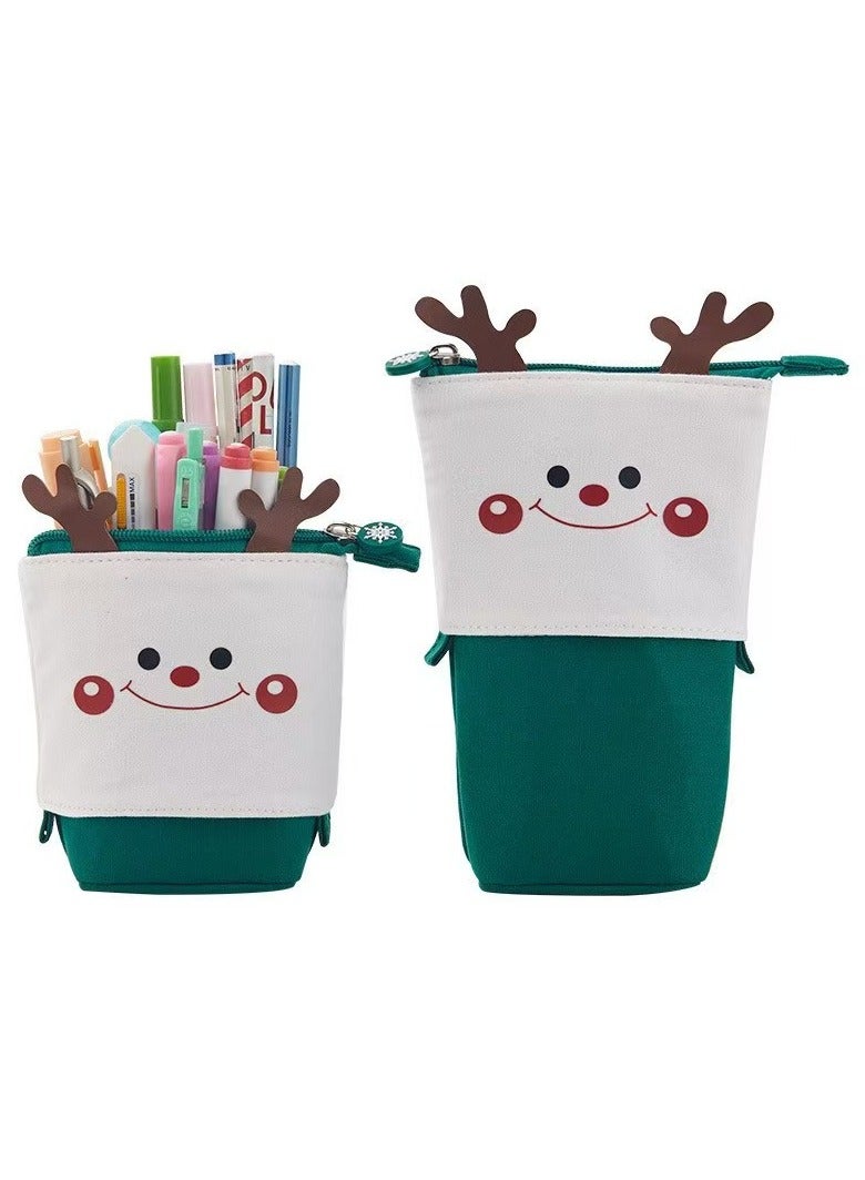 ANGOO Stretchable pencil case, pen holder, pop-up pencil case, vertically extendable pencil case, vertical storage bag, perfect for vacation and New Year's office bags - Image 1