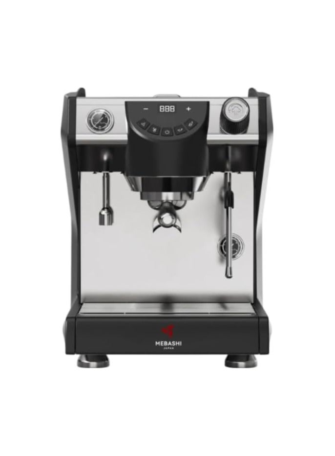 Mebashi Commercial Coffee Machine – 1.7L Tank, 15 Bar Pressure, Dual Boiler for Espresso & Cappuccino – Black (ME-CCM2059)