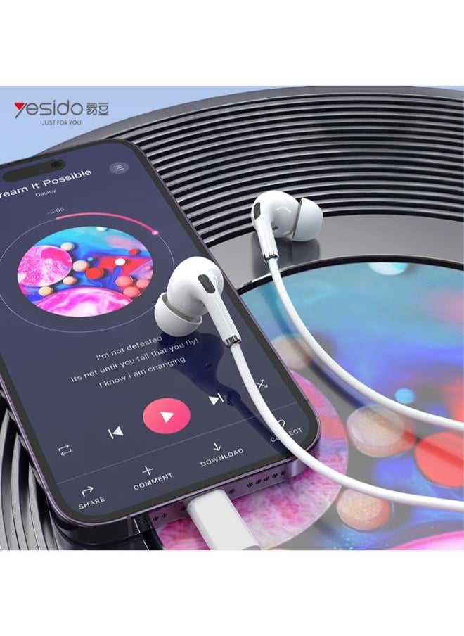 Yesido - Yesido YH52 Headphones with Microphone Lightning White - Image 1