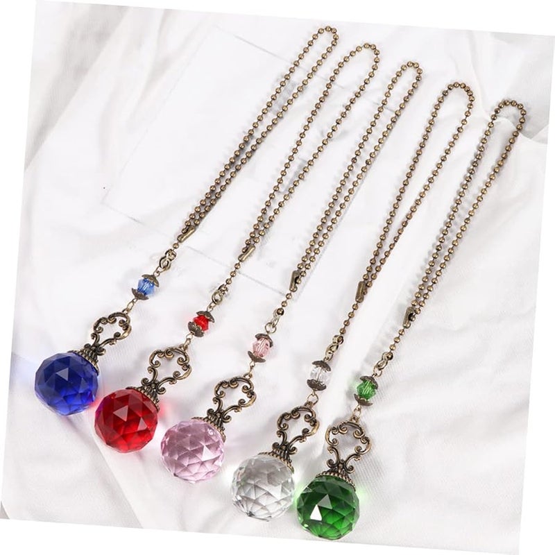 سلسلة سحب مروحة سقف كريستال بال امتداد 2 قطعة لتزيين مصباح معلق - Image 4