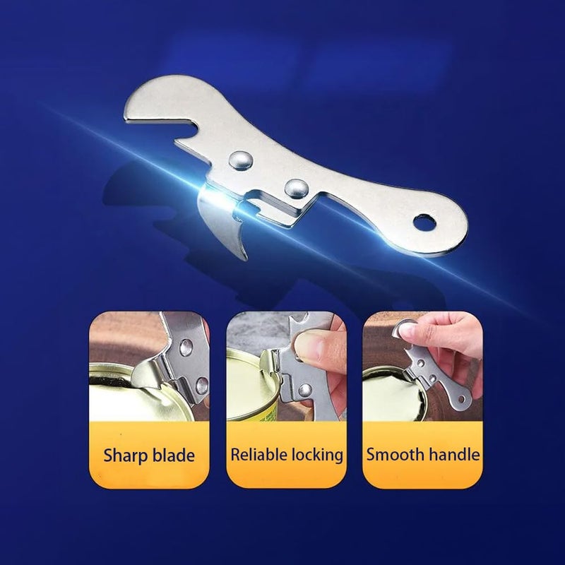 NACOLUS Can Opener Manual Stainless Steel Camping Can Opener, Portable Bottle Opener (2 Pieces) - Image 4