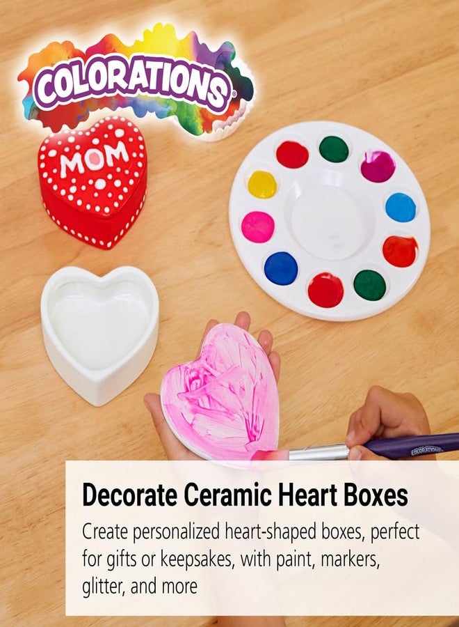 Colorations Decorate Your own Ceramic Heart Boxes, Set of 6 - Image 2