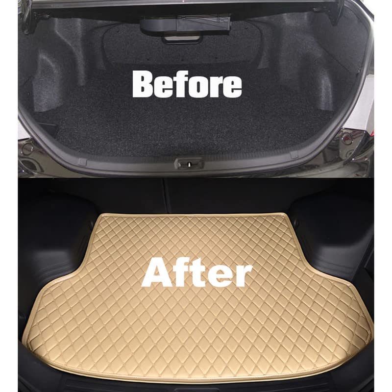 AutoZing® 7D Car Trunk/Boot/Dicky Mat Compatible with BMW 6 Series 630D PU Leatherette 7 Layer Protection Anti Skid Car Accessories Beige - Image 3
