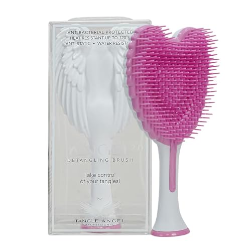 Tangle Angel Detangling Hair Brush Anti Static Angel Wing Hair Brush with Soft Flexible Bristle for Straight Wavy Hair Tangle Angel Hair Detangler Brushes for Blow Drying Shower Gloss White Pink - Image 2
