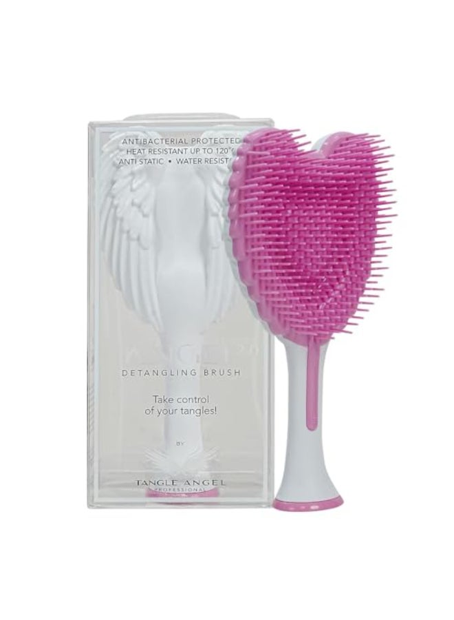 Tangle Angel Detangling Hair Brush Anti Static Angel Wing Hair Brush with Soft Flexible Bristle for Straight Wavy Hair Tangle Angel Hair Detangler Brushes for Blow Drying Shower Gloss White Pink - Image 1
