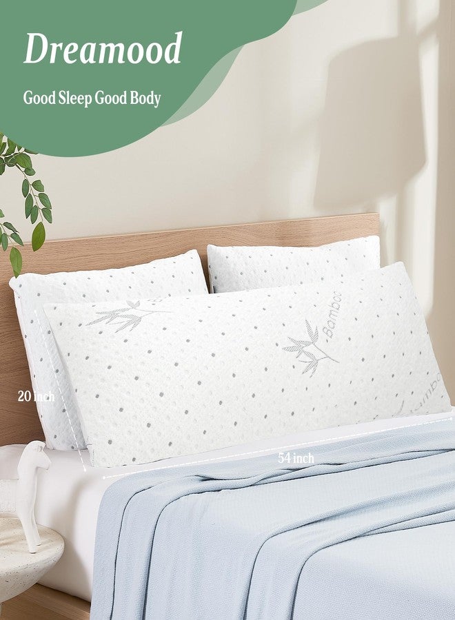 Dreamood Body Pillow Firmer 3200g 100% Shredded Memory Foam Body Pillows for Adults Side Sleeper Pregnancy Full Body Pillow 20x54 inch Adjustable with Washable Viscose Made from Bamboo Cover - Image 4