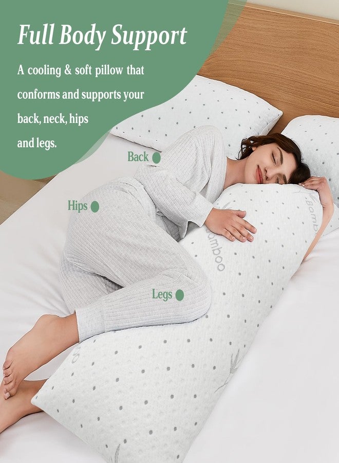 Dreamood Body Pillow Firmer 3200g 100% Shredded Memory Foam Body Pillows for Adults Side Sleeper Pregnancy Full Body Pillow 20x54 inch Adjustable with Washable Viscose Made from Bamboo Cover - Image 2