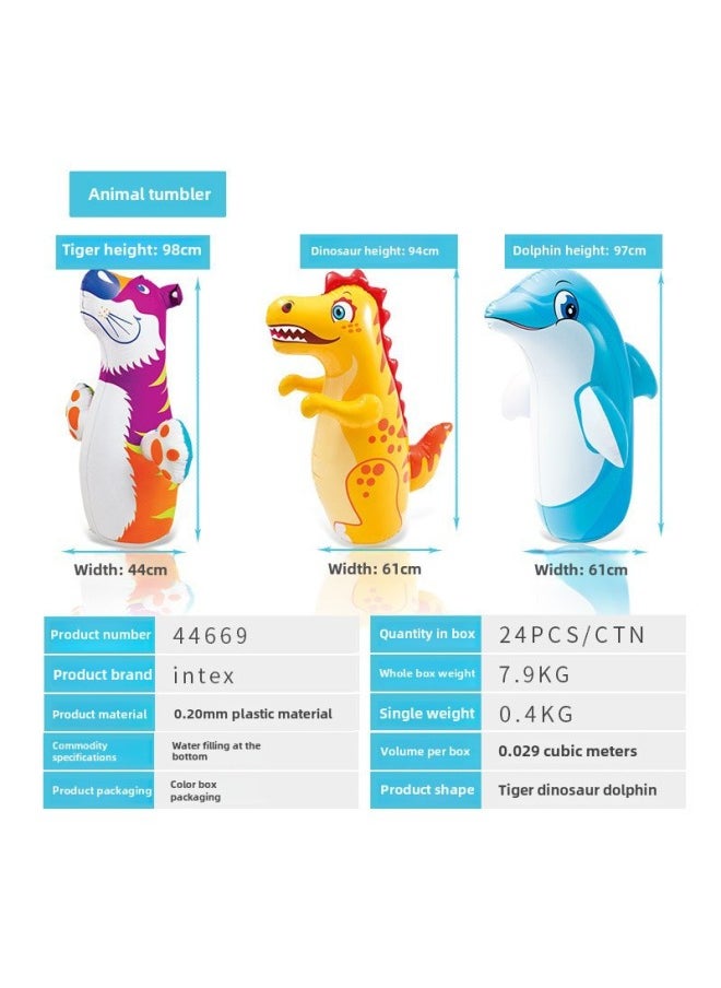 INTEX 44669 3D Animal Tumbler Children's Inflatable Toys Boxing Bag Bottom Water Injection Leisure Toys-Specifications:Inflatable Tool-hand Pump (you Can Shoot Separately If You Need)  - Image 5