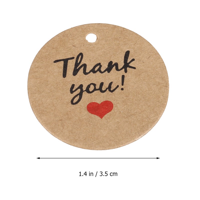 200PCS Kraft Paper Gift Hangtag Decor Round Thank You Hanging Tags for Wedding Party (2) - Image 2