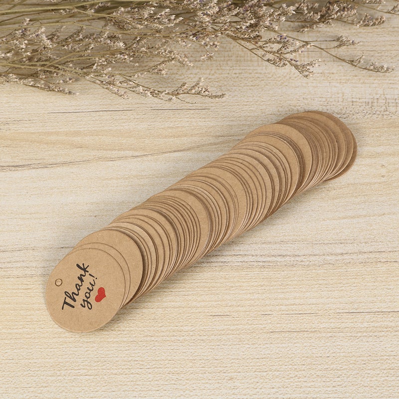 200PCS Kraft Paper Gift Hangtag Decor Round Thank You Hanging Tags for Wedding Party (2) - Image 5