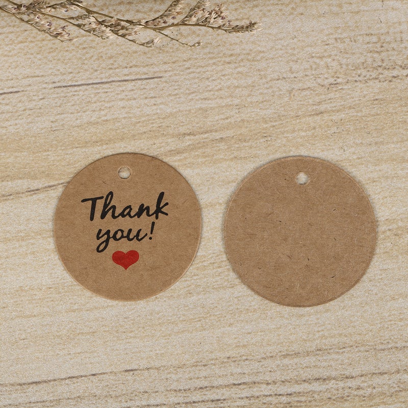 200PCS Kraft Paper Gift Hangtag Decor Round Thank You Hanging Tags for Wedding Party (2) - Image 4