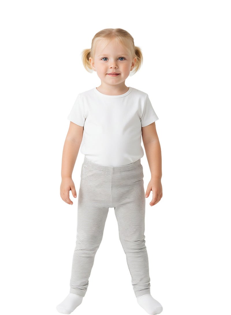 ويني بي بنطلون ضيق مخطط من القطن للأطفال البنات، بنطلون ضيق ناعم ومرن من عمر 1 إلى 6 سنوات - Image 2