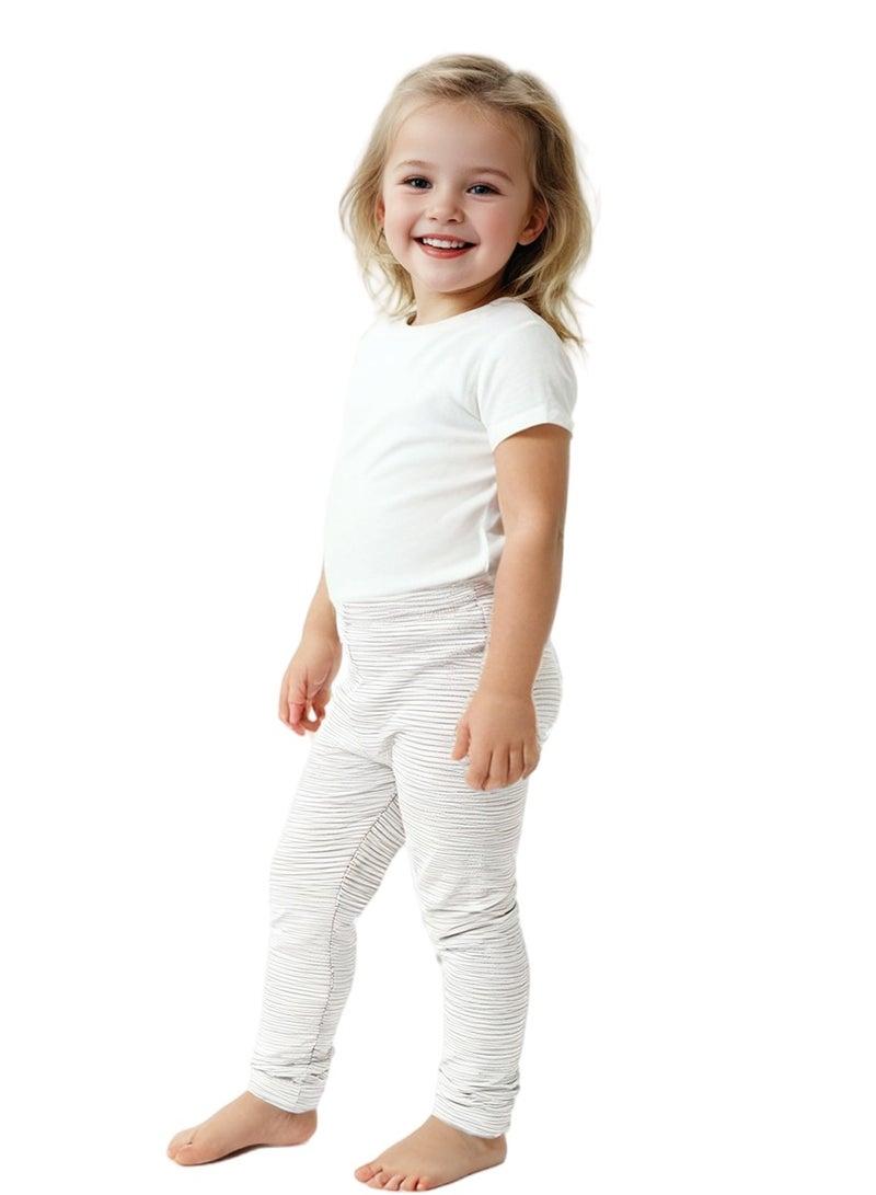 ويني بي بنطلون ضيق مخطط من القطن للأطفال البنات، بنطلون ضيق ناعم ومرن من عمر 1 إلى 6 سنوات - Image 3