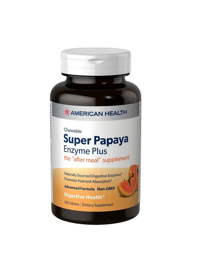American Health Super Papaya Enzyme Plus 180 Chewable Tablets The Aftermeal Supplement Nongmo 60 Servings - Image 2