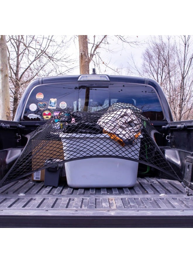 SENYAZON Highly Elastic Cargo Net, Simple Truck Bed Cargo Mesh Organizer, Suitable for Daily Light Loads of Trucks, 4'x4' Stretches to 7'x7' (Single Layer) - Image 5