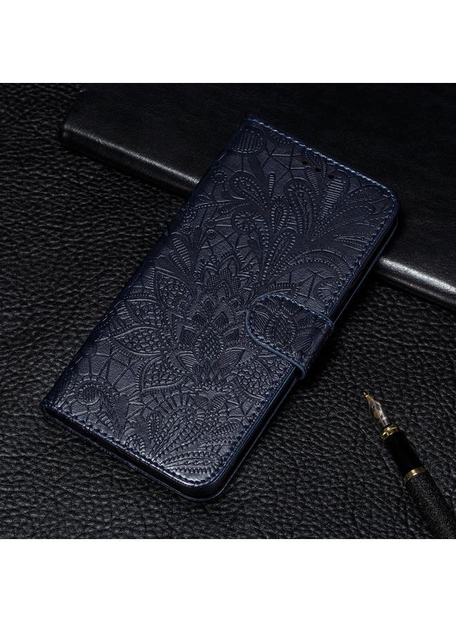 The Bros Case For Xiaomi Redmi 9T / Poco M3 Lace Flower Embossing Pattern Horizontal Flip Leather Case with Holder & Card Slots & Wallet & Photo Frame