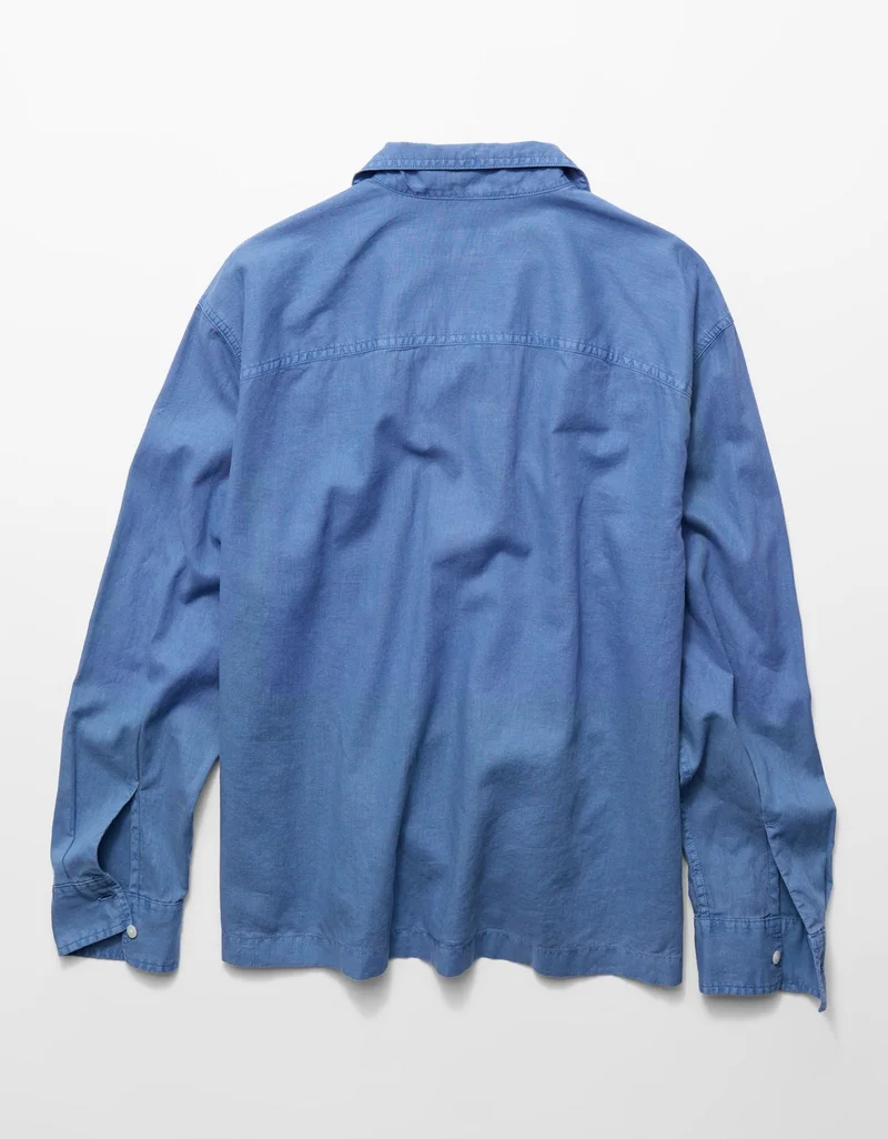 American Eagle  AE Relaxed Fit Linen-Blend Popover Shirt for Men | Best Price UAE