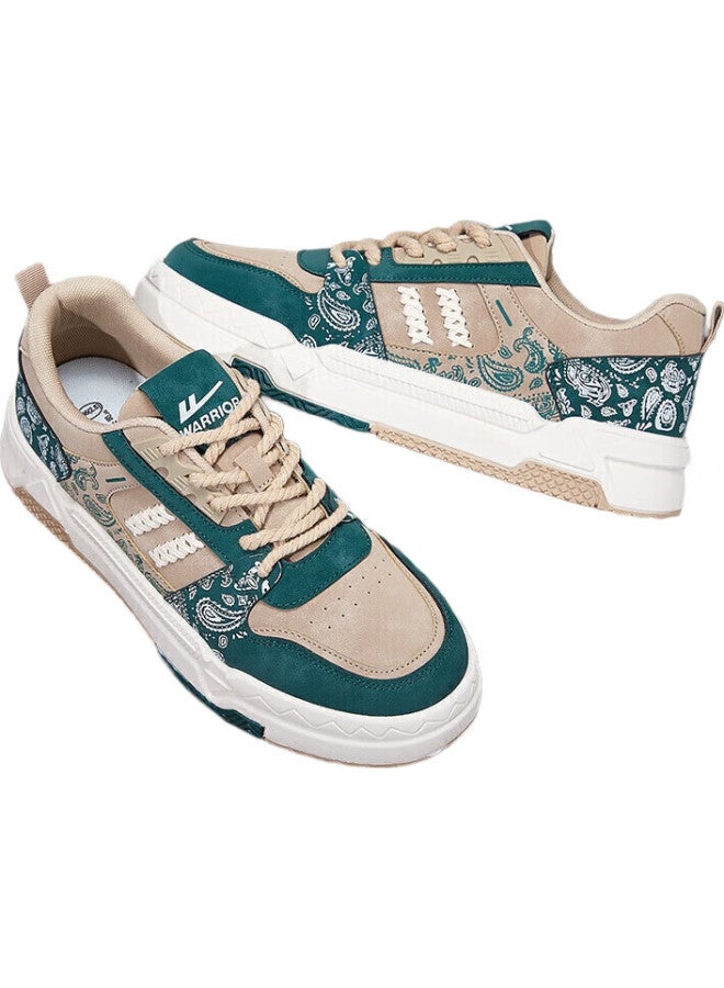 Warrior Official Men'S Shoes, Winter Retro Versatile Thick-Soled Heightening Sneakers, Men'S Sports Shoes, Casual Shoes, Khaki Green, Size 44 - Image 1