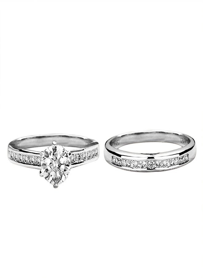 Peora American Diamond Studded Silver Plated Finger Ring Set of 2 Fashion Wear Stylish Jewellery Gift for Girls & Women (PX8R90) - Valentines Gift for Her - Image 3