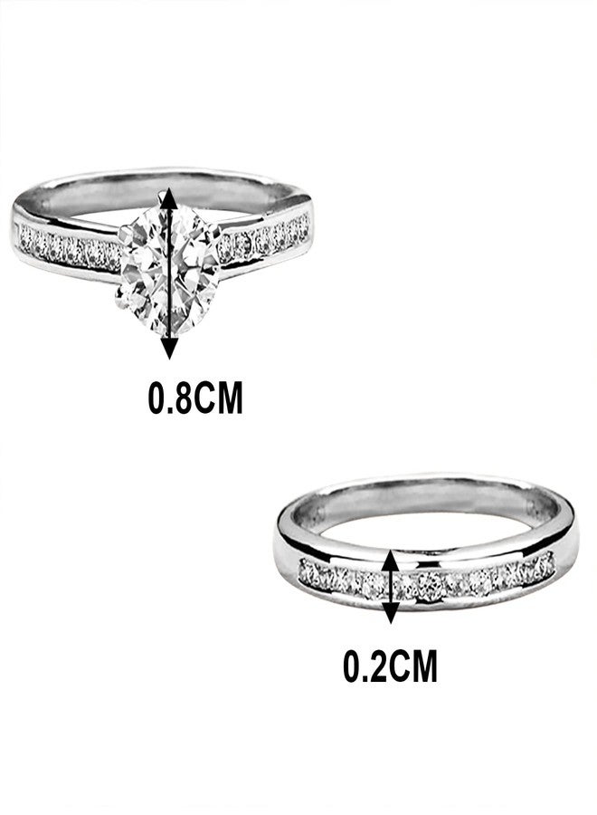 Peora American Diamond Studded Silver Plated Finger Ring Set of 2 Fashion Wear Stylish Jewellery Gift for Girls & Women (PX8R90) - Valentines Gift for Her - Image 4