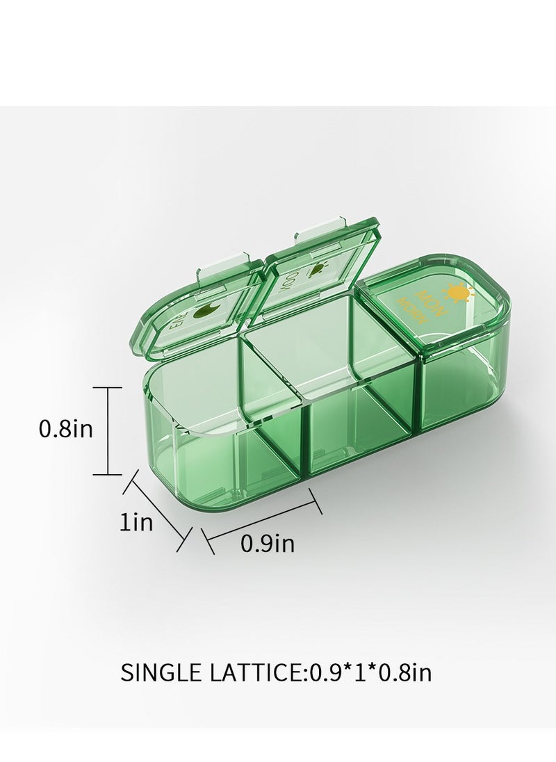 Generic Weekly Pill Dispensers/Organizer , 3 Times A Day, 7 Day Pill Box/Container, Large Compartments Travel Moisture-Proof Medicine Case for Fish Oil Vitamins Pills (Transparent Green)  - Image 5