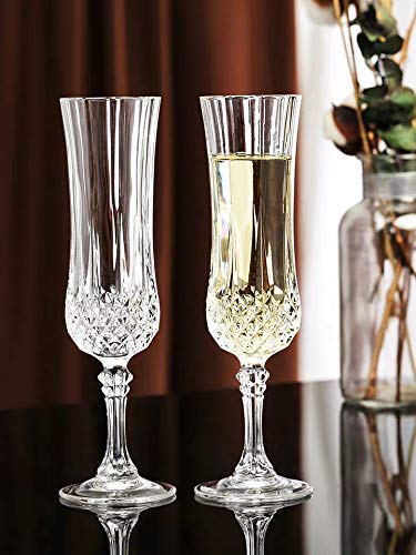 Nirgun Empex Long Champ Wine Glass Beer Whiskey Glass Classic Style Glass Diamond Red Wine Glasses Champagne Cup of Whisky Nordic Wineglass160 ML Set of 6 - Image 2