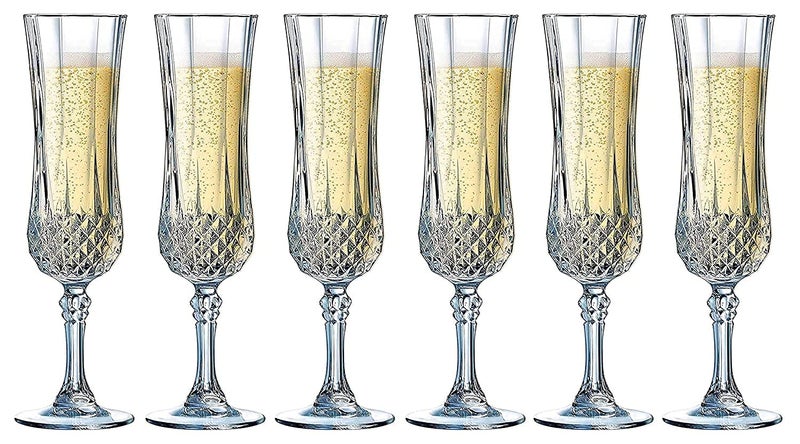 Nirgun Empex Long Champ Wine Glass Beer Whiskey Glass Classic Style Glass Diamond Red Wine Glasses Champagne Cup of Whisky Nordic Wineglass160 ML Set of 6 - Image 1