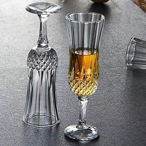 Nirgun Empex Long Champ Wine Glass Beer Whiskey Glass Classic Style Glass Diamond Red Wine Glasses Champagne Cup of Whisky Nordic Wineglass160 ML Set of 6 - Image 3