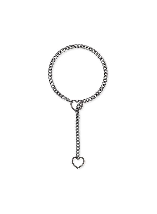 NIBEMINENT Type Wide Y Ring Slide Chain Necklace Handmade Punk Cuban 