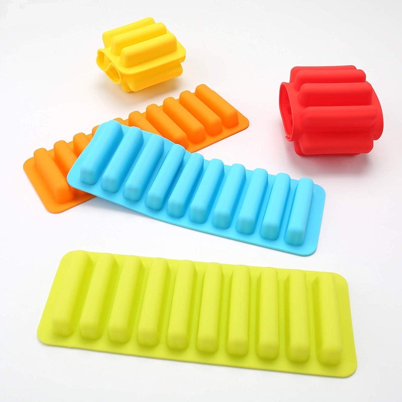 MoldBerry Silicone Ice Cube Tray Mould for Water Bottle Silicone Small Rectangle Shapes 10 Cavity Mold for Freezer Cocktail Whiskey Coffee Fruit Juice for Water Bottle Tray Maker Size 10 x 26 x 2 cm Pack of 1 Multi Color - Image 4