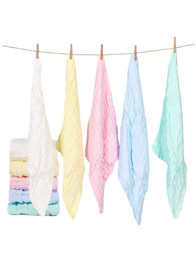 Tinnie Frenzy Premium Muslin Baby Burp Cloths – Ultra Soft & Absorbent, 6 Layers for Newborns & Infants – Pack of 5/10 – Baby Essentials for Baby Feeding (Plain Multicolor, Pack of 5) - Image 2