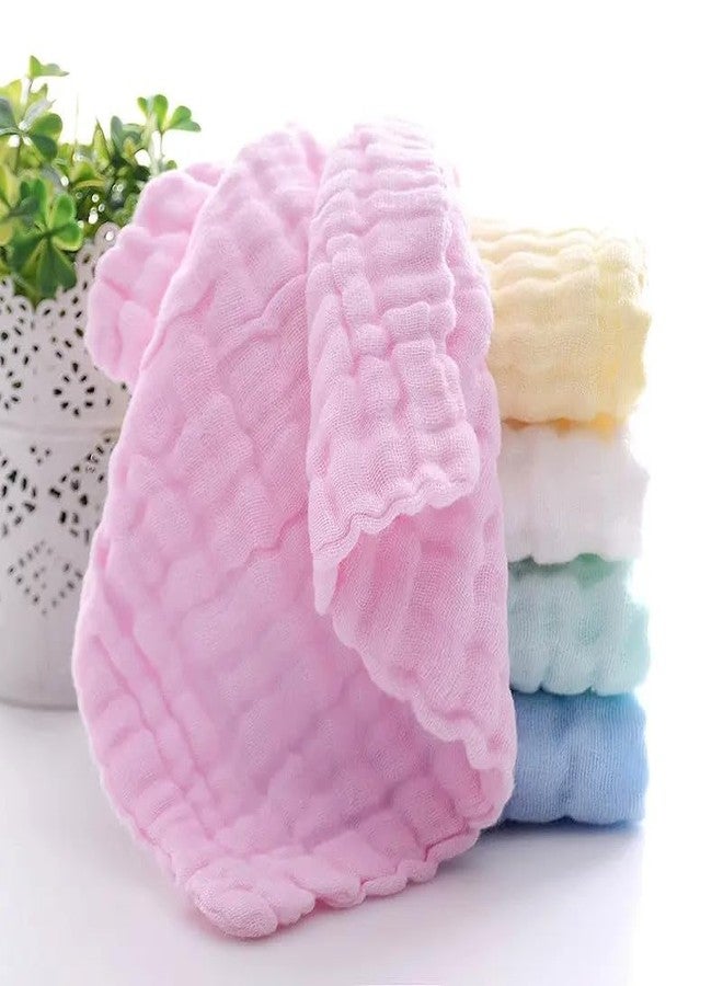 Tinnie Frenzy Premium Muslin Baby Burp Cloths – Ultra Soft & Absorbent, 6 Layers for Newborns & Infants – Pack of 5/10 – Baby Essentials for Baby Feeding (Plain Multicolor, Pack of 5) - Image 5