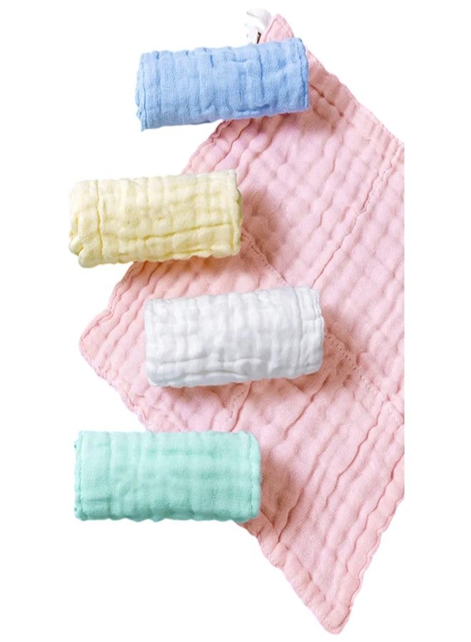Tinnie Frenzy Premium Muslin Baby Burp Cloths – Ultra Soft & Absorbent, 6 Layers for Newborns & Infants – Pack of 5/10 – Baby Essentials for Baby Feeding (Plain Multicolor, Pack of 5) - Image 3